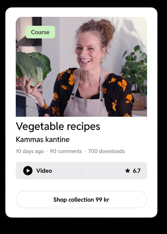 Opskriftskort for skaber